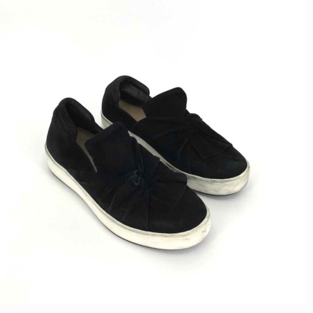 Donald Pliner Suede Sneaker Slip On Black